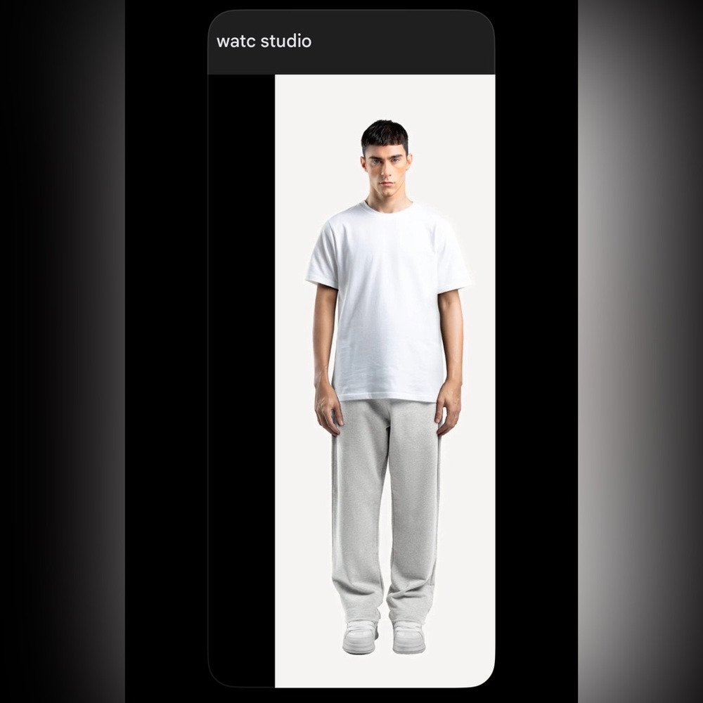 Watc Studio Relaxed Straight Fit Grey Sweatpants 460 GSM size MD